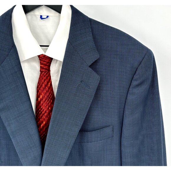 Canali Other - CANALI jacket blazer sport coat 100% wool made in italy blue microcheck 46L